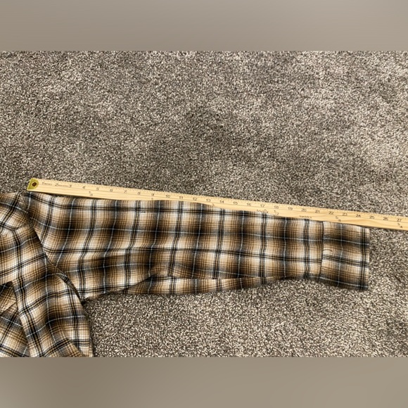 Wrangler Vintage Neutral Color Plaid Pearl Snap Long Sleeve Western Shirt - Picture 8 of 9